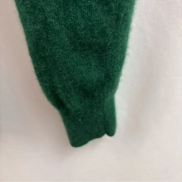 Banana Republic 100% Cashmere Women’s Med V Neck Long Sleeve Sweater Top Green - Picture 4 of 8